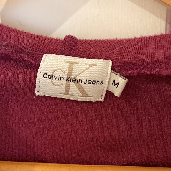 Cropped Velour Hoodie M Calvin Klein - Picture 3 of 5